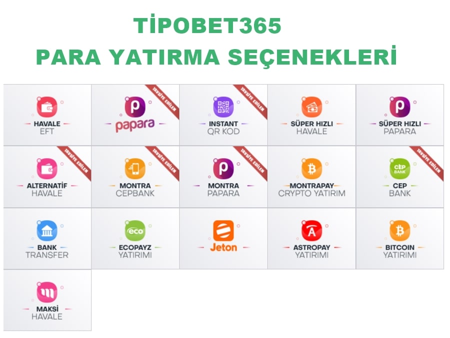 Tipobet para yatırma seçenekleri